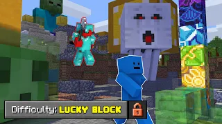 Minecraft Manhunt But We Have Unlimited Lucky Blocks