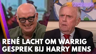 René moet lachen om warrig gesprek tussen Willem van Hanegem en Harry Mens | VI VANDAAG