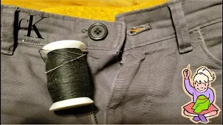 How To Sew A Button Onto Pants | DIY Easy To Follow Steps Life Hack