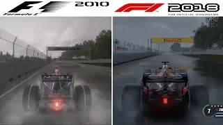 F1 Game Comparison (2010 - 2018 Rain Gameplay Comparison)