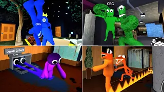 Rainbow Friends All Characters Vs All Rainbow Friends Monster Jumpscares But In 3rd Person View