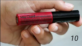 Miss Claire Soft Matte Lip Cream swatch. Shade no. 10