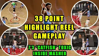 38 POINT HIGHLIGHT REEL REC CENTER GAMEPLAY 7'3 *CATFISH* TOXIC INSIDE MASHER NBA 2K23 NEW GEN