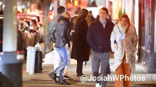 Kaia Gerber walking to I Sodi takes a selfie with actor Lex Campbell