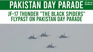 JF-17 Thunder "The Black Spiders" flypast on Pakistan Day Parade 23 March 2022