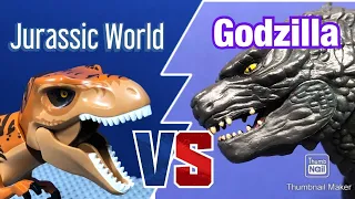 Godzilla vs Jurassic World Part 1 (Stop Motion)
