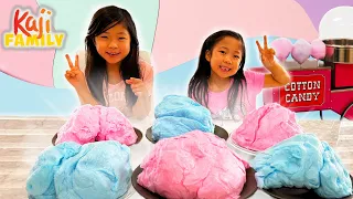 Cotton Candy Challenge with Emma and Kate! Family Fun Challenge!