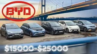 BYD від $15000 до $25000. Що пропонує світовий лідер продажів за ці гроші? Dolphin, Seagull, Yuan+