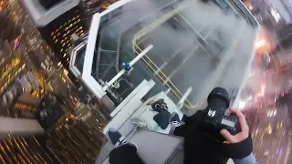 climbing a spire in midtown manhattan