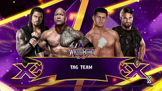 WWE 2K15 - The Rock & Roman Reigns VS Cody Rhodes & Seth Rollins (Tag Team Match) #wrestlemania