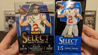 2022 Panini Select Draft Picks Football retail box opening! One blaster and value pack. Nice cards!
