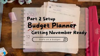 Part 2 budget planner setup. Putting November together.