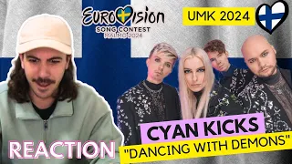 🇫🇮 Reaction Cyan Kicks "Dancing With Demons" UMK 2024 (SUBTITLED) | Finland Eurovision 2024