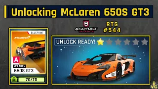 Asphalt 9 | Unlocking McLaren 650S GT3 | RTG #544