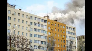 Пожар в Днепре на Слобожанском  проспекте.