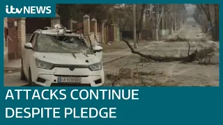 Zelenskyy dismisses Russia's pledge to scale back as shelling continues to hit Kyiv | ITV News