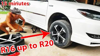 Change R16 to R20 wheels by hand - For my car camry 2002 Modified