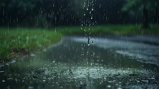 Calm Your Soul in 3 minutes | Heavy Rain - 99% fall asleep instantly, deep sleeping & relaxing