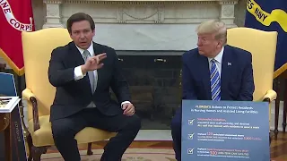 DeSantis meets with Trump at the White House to discuss reopening Florida