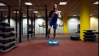 Bosu Single Leg Balance with Medicine Ball Lukasz Lojas