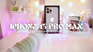 📦 Iphone 13 pro max unboxing (silver) aesthetic 2022 + accessories 🧸| ASMR