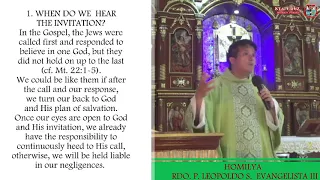 SUNDAY HOMILY by: Rev. Fr. Pol Evangelista III