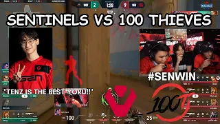 NRG FNS, NRG s0m & NRG ethos reacts to Sentinels vs 100 Thieves, Tenz destroys 100T on Yoru