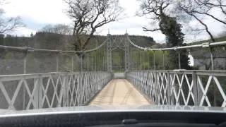 Driving Over Trericket Bridge, Builth Wells, Powys, Wales, UK