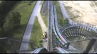 Colossos Wooden Roller Coaster Front Seat POV Onride Heide Park Germany