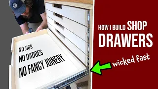 Wicked Fast Shop Drawers (Offsets & Butt Joints) - How To Install Drawer Slides EASY