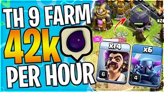 42k+ Dark Elixir an Hour🔥 Easy TH 9 DE Farming Strategy...... Clash of Clans