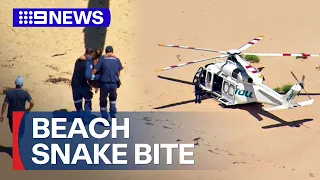 Woman airlifted to hospital after snake bite | 9 News Australia