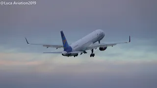 CONDOR BOEING 757-300 at Münster Osnabrück | DUSTY TAKEOFF and waving pilots | 4K