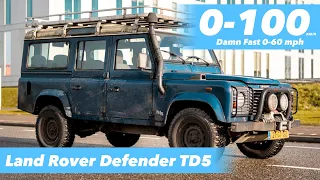 Land Rover Defender 110 TD5 Acceleration 0-100 (+ Exhaust Sound)