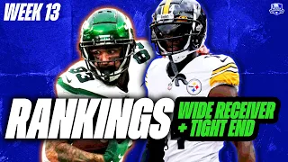 2022 Fantasy Football RANKINGS - TOP 36 Wide Receivers for Week 13 - TOP 18 Tight Ends for Week 13