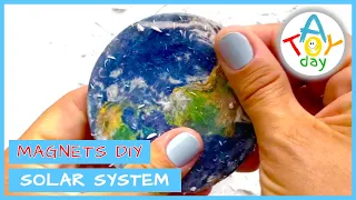 Planet Magnets DIY | How to print Planet onto wood disk | Mod Podge Solar System | Planets for kids