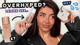 Full Face of 'OVERHYPED' viral makeup! First impressions + DUPES! (REFY, Glisten, Collection..)