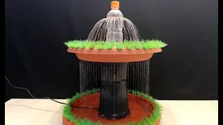 How to make Beautiful Fountain with plastic Pot and Bottle /DIY