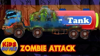 Zombie attack | water tank | good becomes evil | scary vehicles for kids