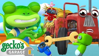 Trevor Tractor Tire Trouble | Gecko's Garage | Trucks For Children | Cartoons For Kids
