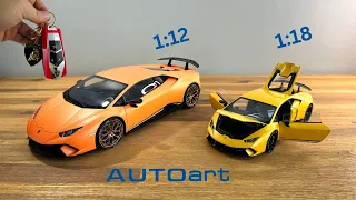 Autoart Lamborghini Huracán Performante 1:12 vs 1:18