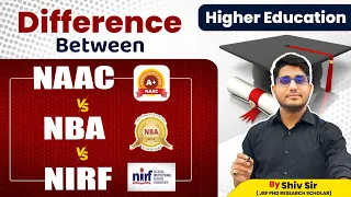 NAAC, NBA & NIRF RANKING |UGC NET HIGHER EDCUATION |DIFFERENCE IN NAAC, NBA & NIRF RANKING|SHIV SIR