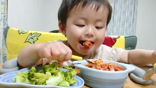 Doria and giant broccoli with mama's handmade meat sauce 👶 ♥ママ手作りミートソースのドリアと超巨大ブロッコリー👶♥