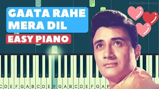 Gata Rahe Mera Dil - Piano Tutorial with Letter Notes & Chords | Guide (1965) - Old Hindi Song