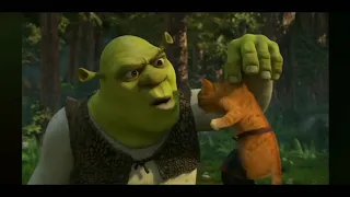 Shrek conoce al gato con botas