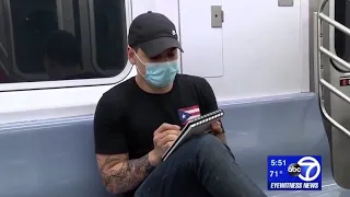 ABC 7: Devon Rodriguez Covid Mask Subway Drawing