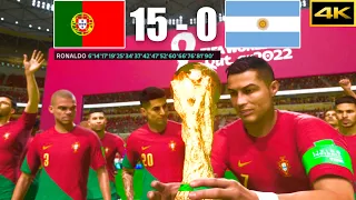 FIFA 23 - PORTUGAL 15 - 0 ARGENTINA - Ronaldo 15 Goals - FIFA World Cup Final - Gameplay [4K]