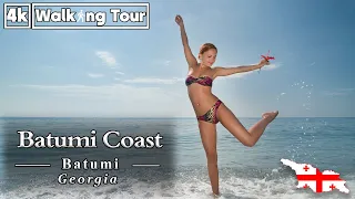 Batumi Beach, Georgia 🇬🇪 Walking Tour (4K UHD 60fps)
