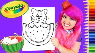 Coloring Kitty Cat Watermelon Crayola Coloring Page Prismacolor Pencils | KiMMi THE CLOWN