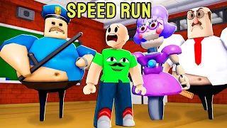 SPEED RUN IN 3 OBBY GAMES BARRY PRISON, GREAT SCHOOL AND ESCAPE MISS ANITRONS| Roblox